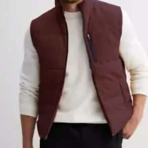Men's Maroon Quilted Vest